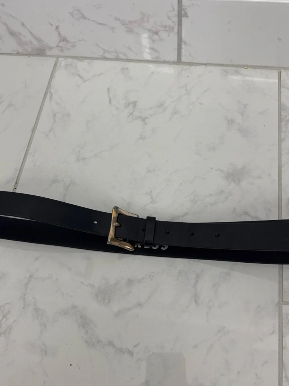 Express Black Belt with Gold Buckle